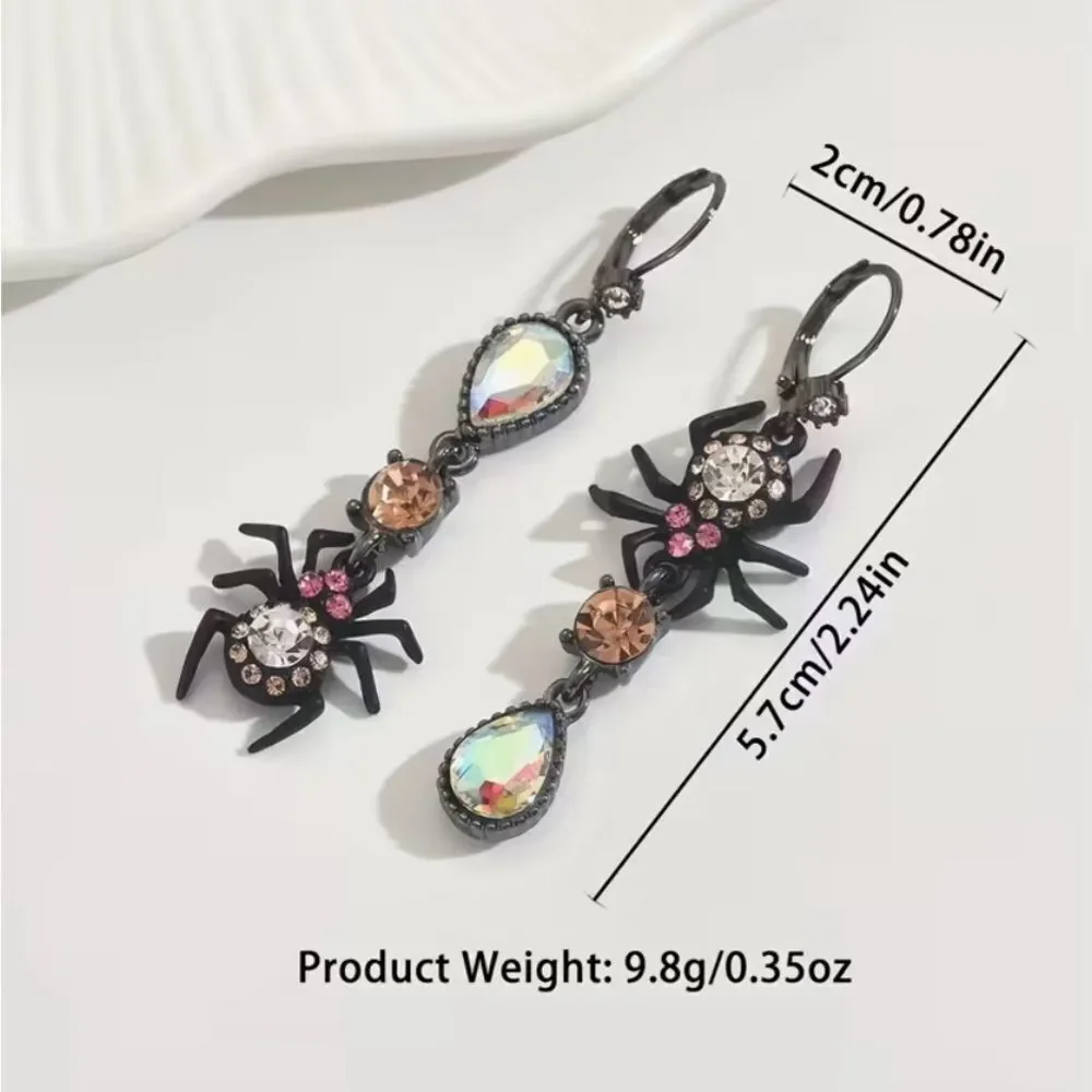 🕷️ Betsey Johnson Mismatched Black and Pink Dangle Spider Earrings 🕷️